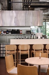 Modern cafe with stylish furniture. Interior design