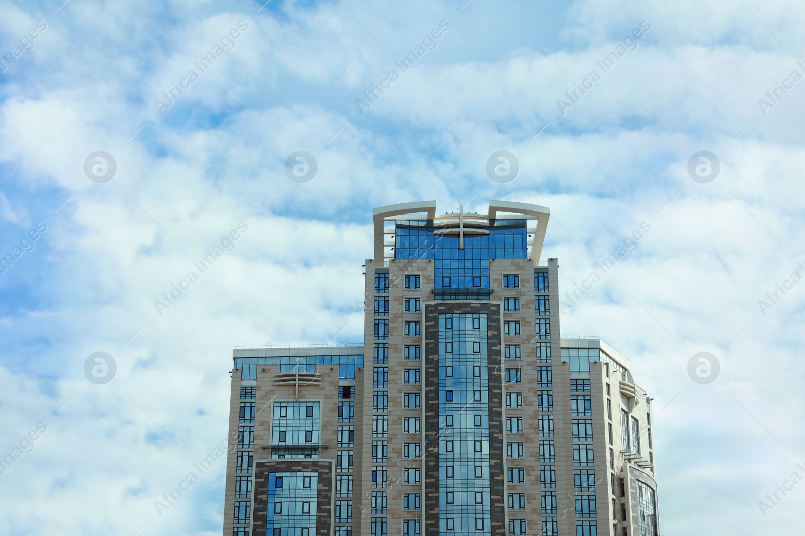 Photo of Beautiful view of modern building in city. Urban architecture