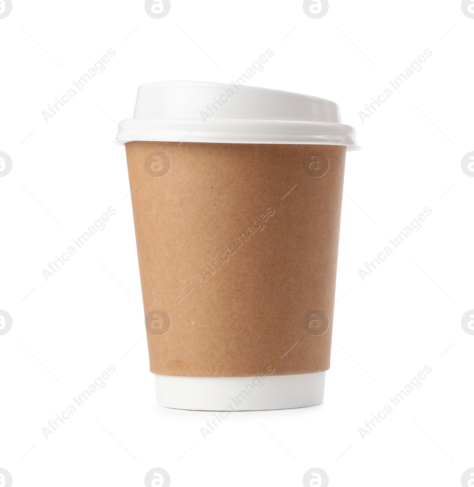 Photo of Takeaway paper coffee cup isolated on white