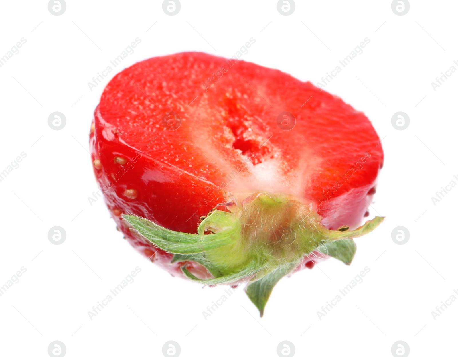 Photo of Piece of delicious ripe strawberry isolated on white