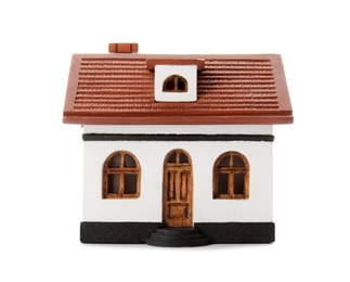 Photo of House model on white background. Mortgage concept