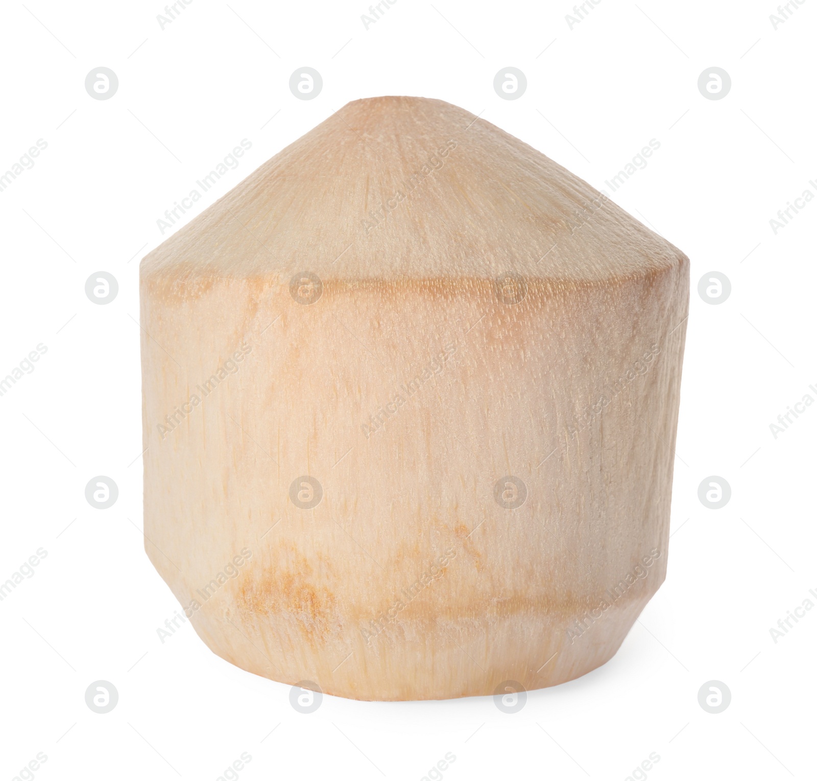Photo of Fresh young peeled coconut isolated on white