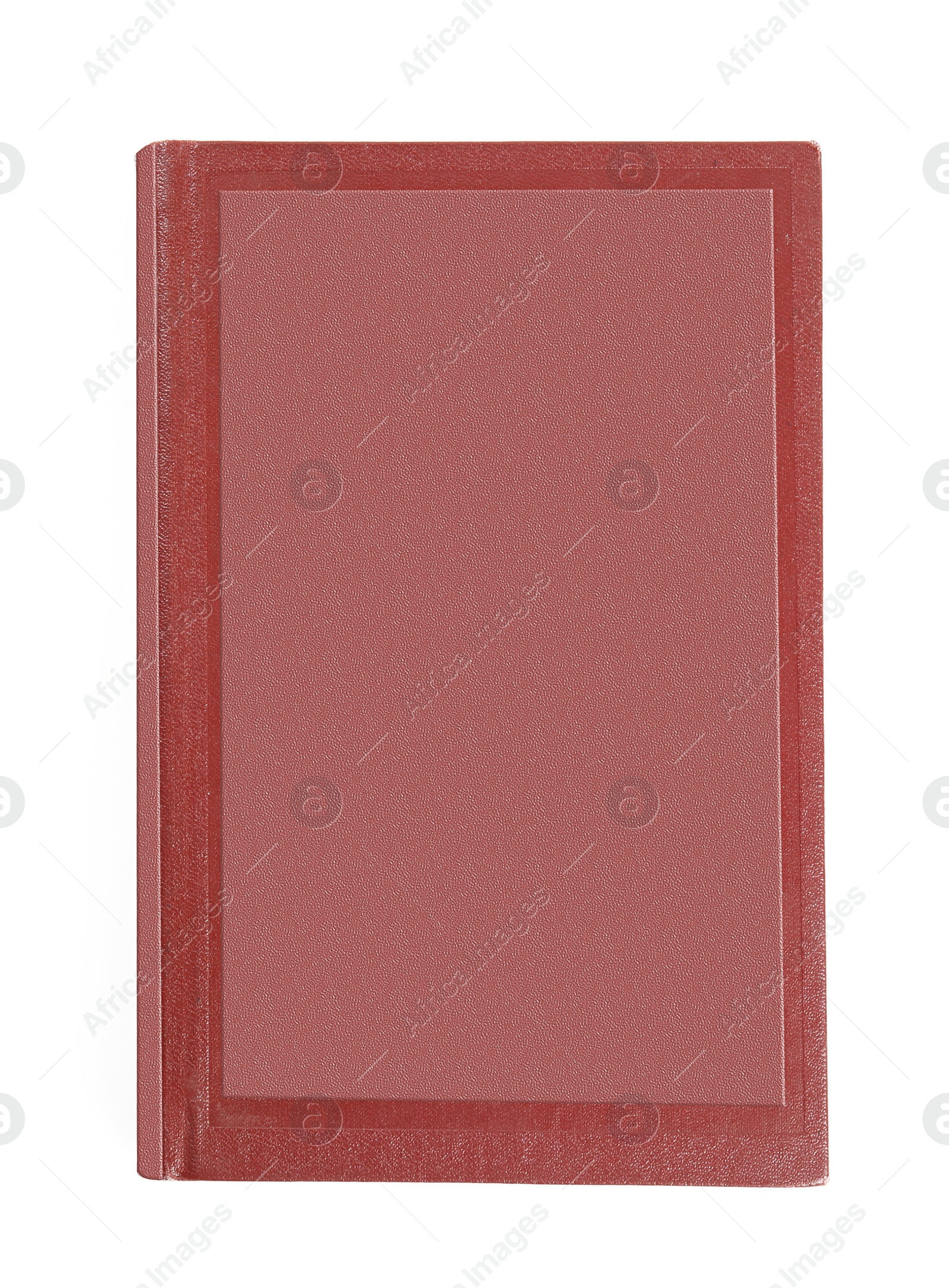 Photo of Book with hard cover isolated on white, top view