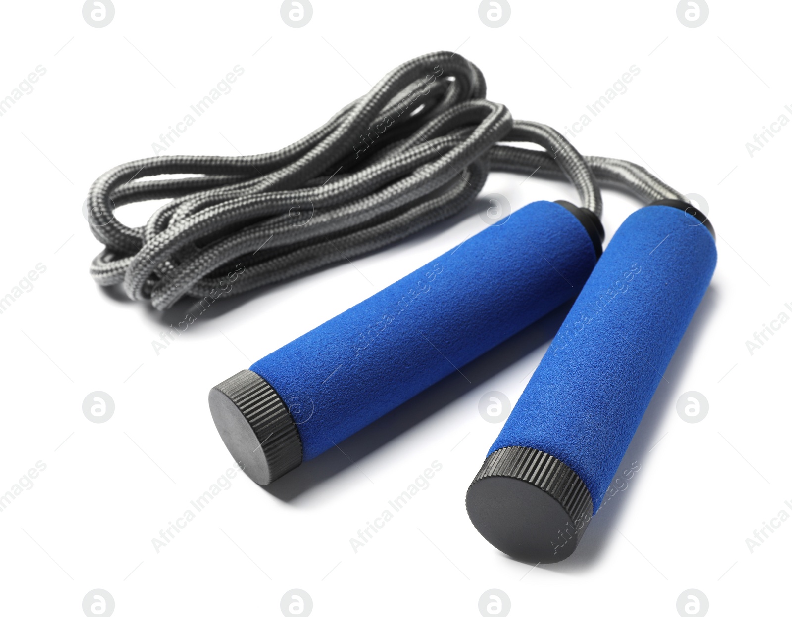 Photo of Jump rope on white background. Sports equipment