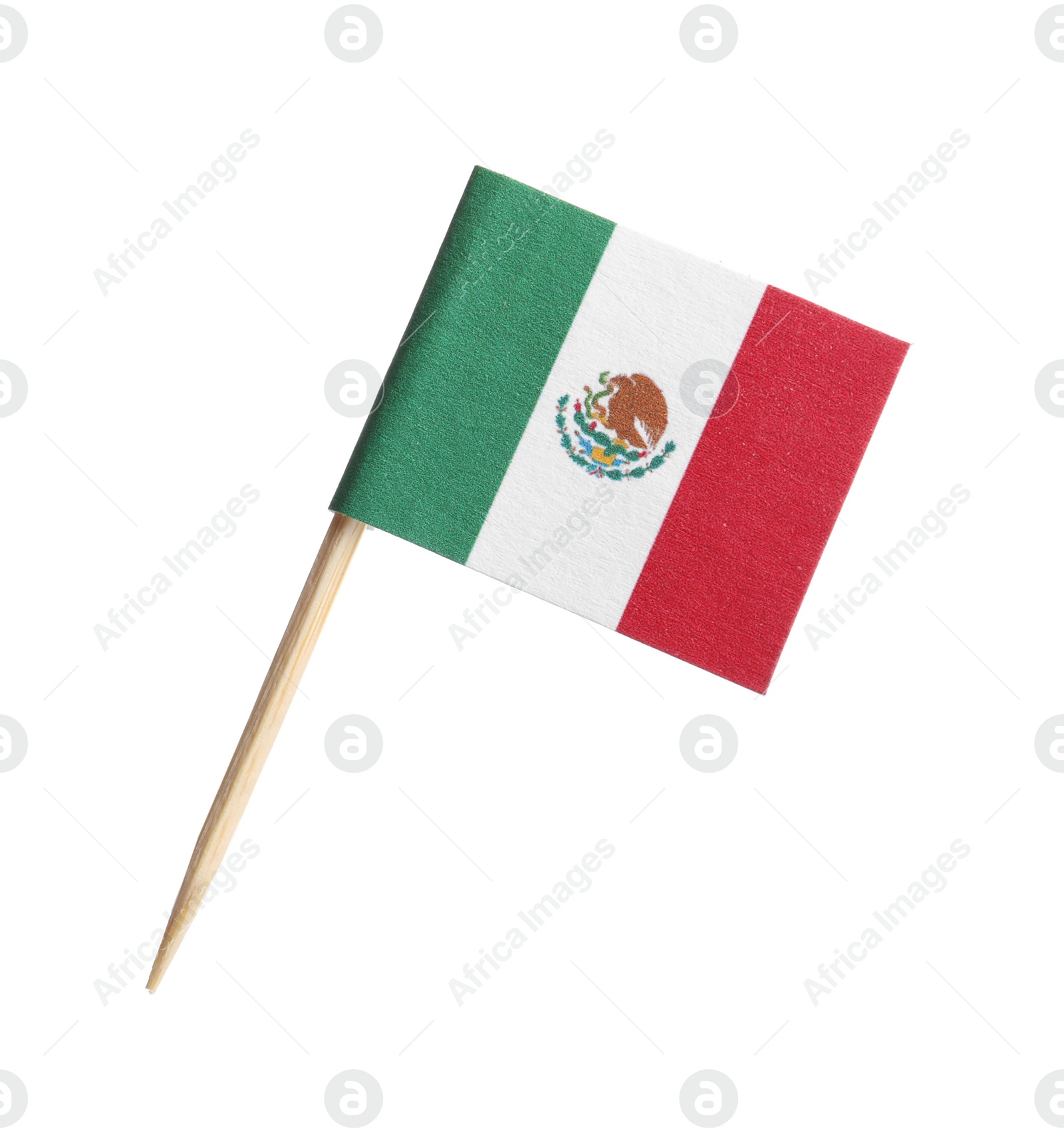 Photo of Small paper flag of Mexico isolated on white