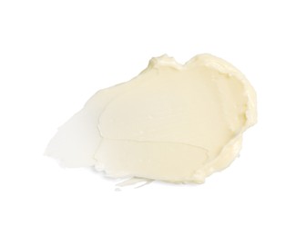 Photo of Tasty butter on white background, top view