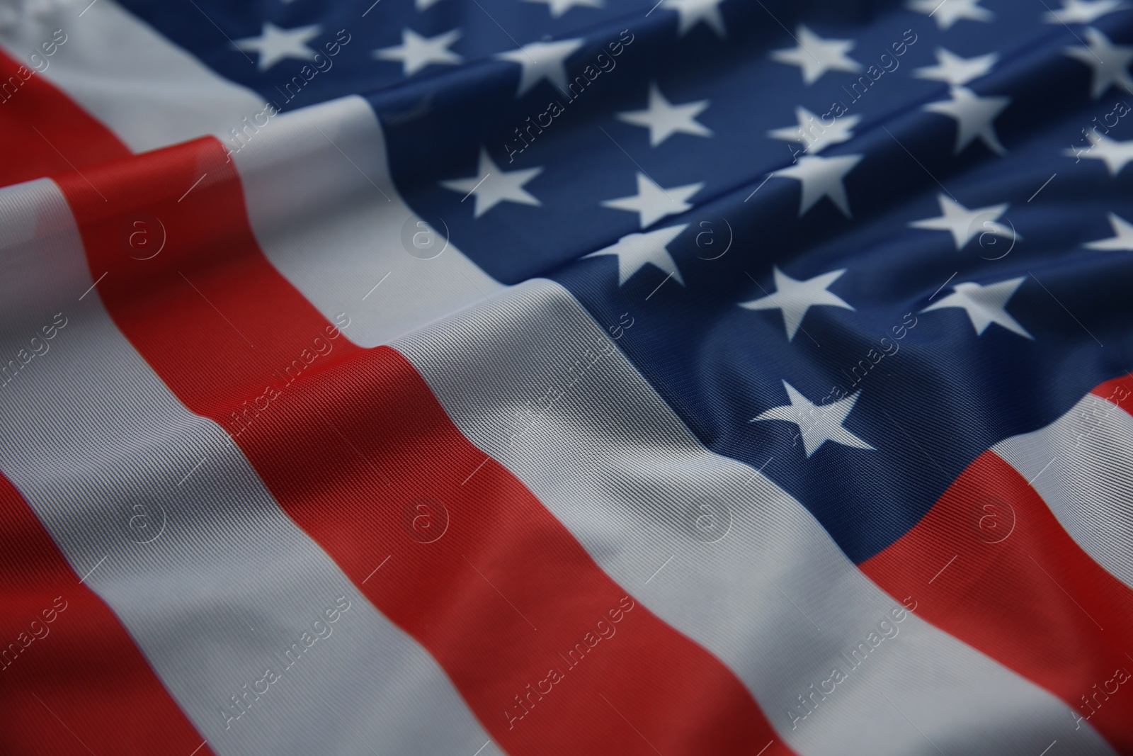 Photo of Flag of USA as background, top view