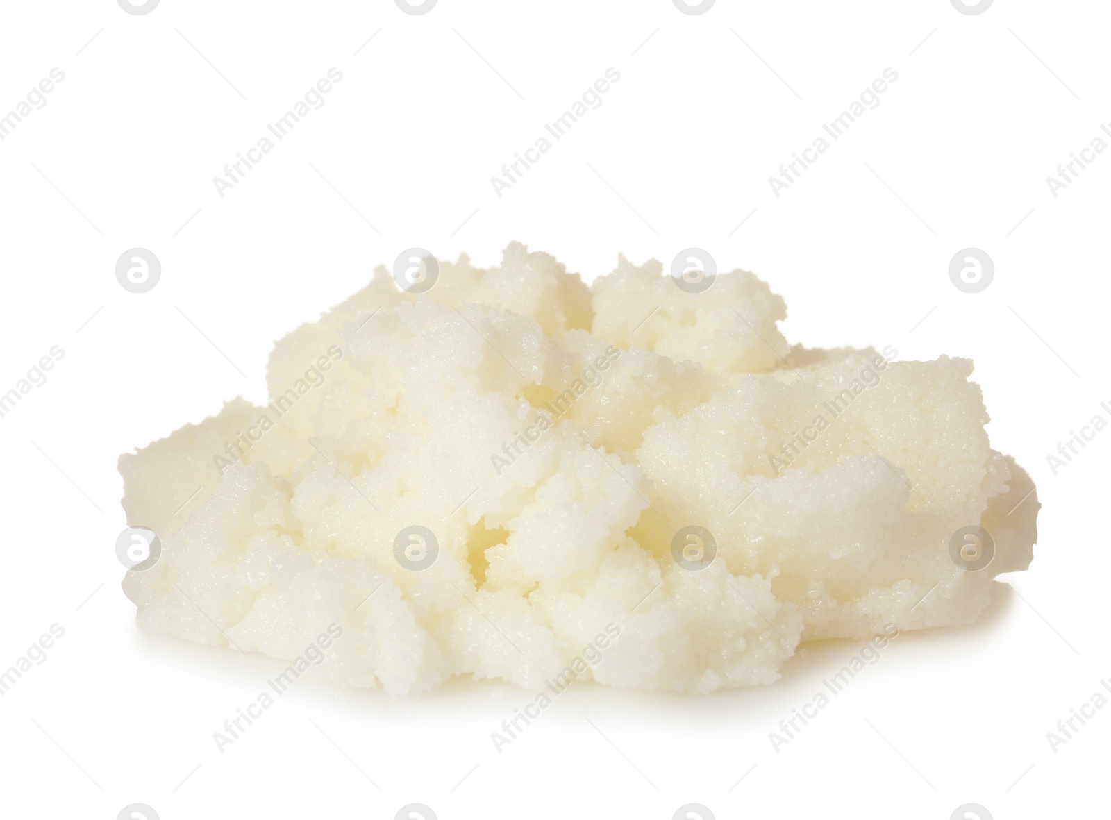 Photo of Fresh shea butter lump isolated on white