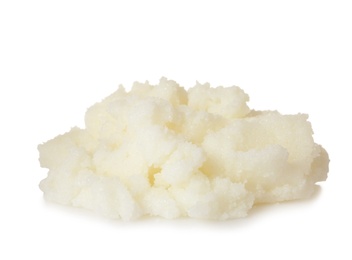 Photo of Fresh shea butter lump isolated on white