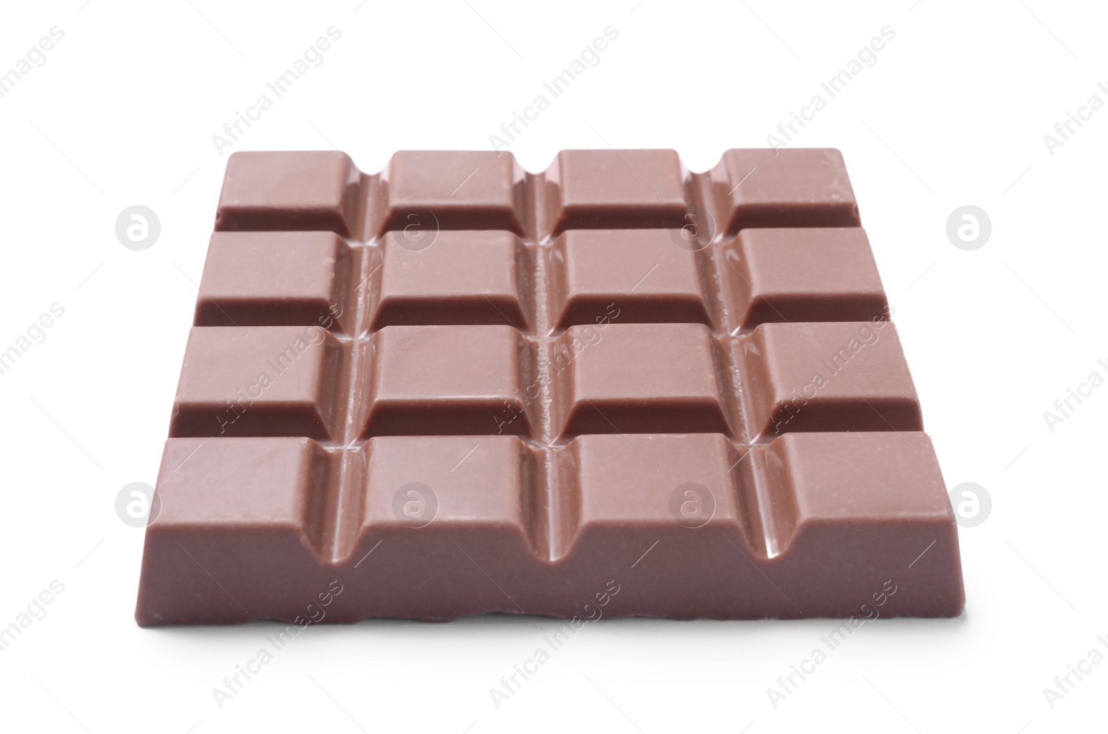 Photo of Delicious milk chocolate bar isolated on white