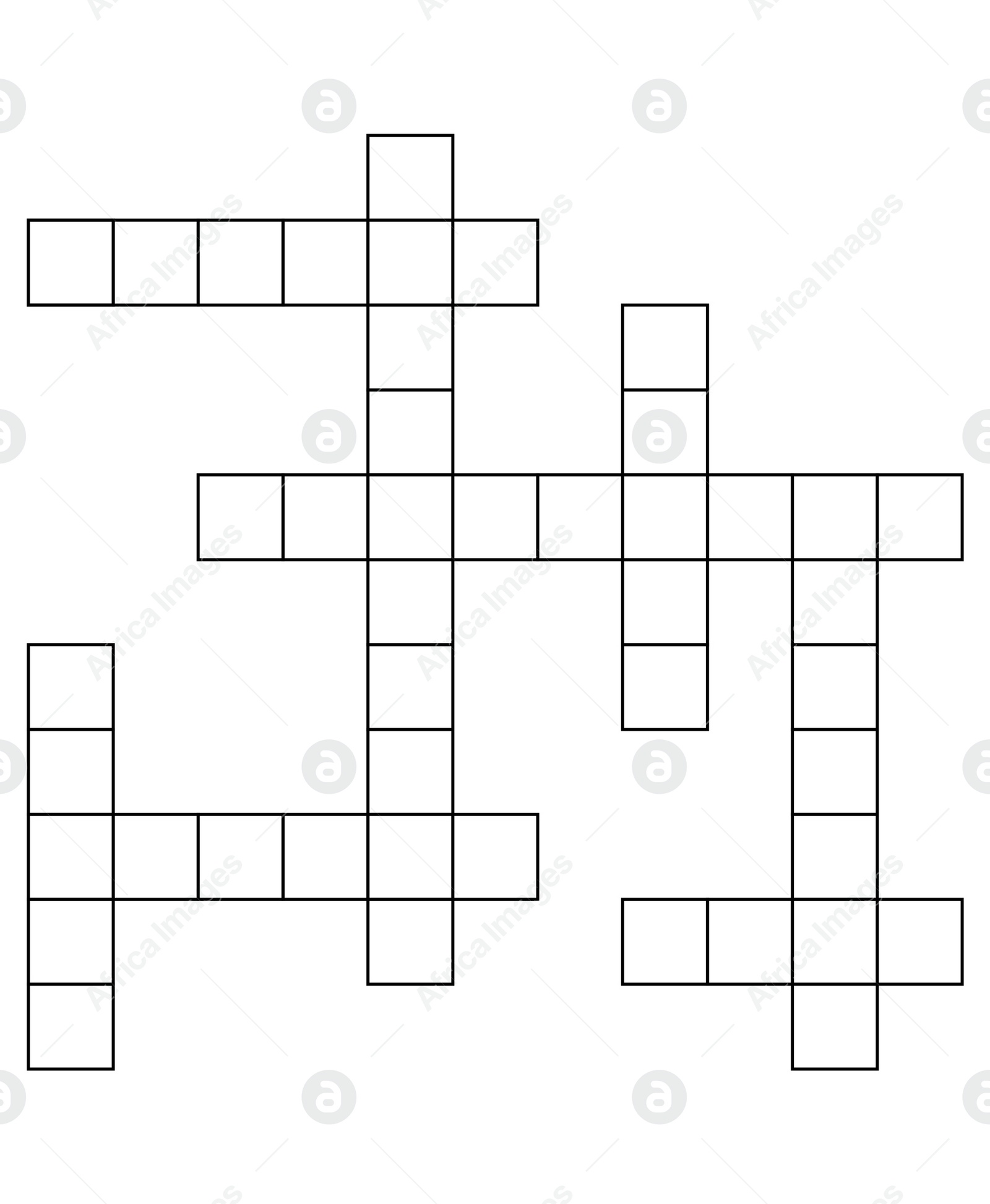 Illustration of  blank crossword on white background