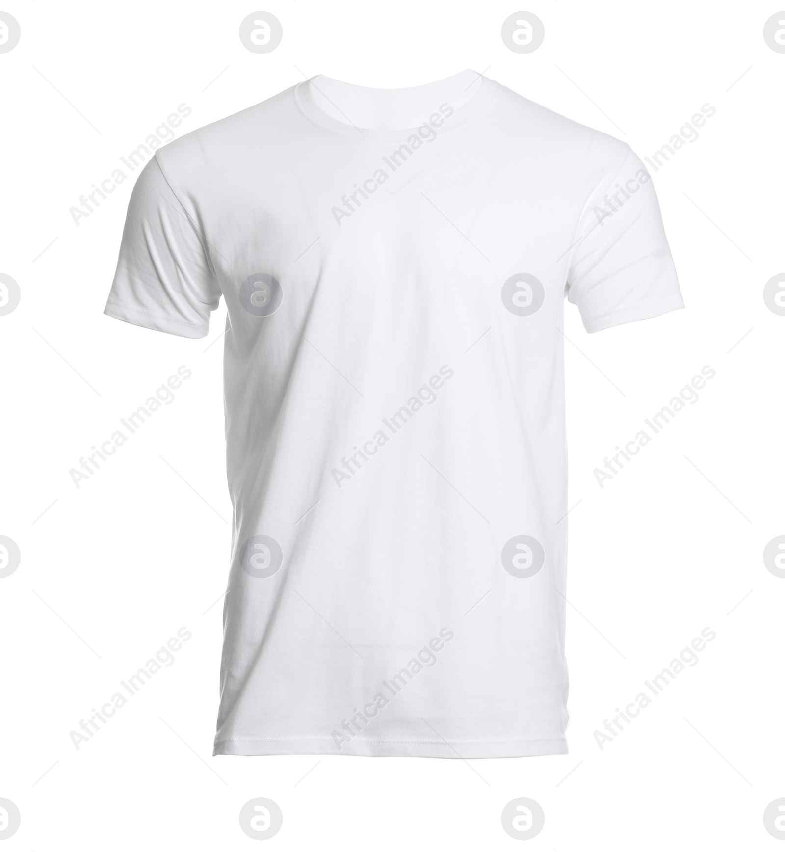 Photo of Mannequin with stylish men's t-shirt isolated on white. Mockup for design