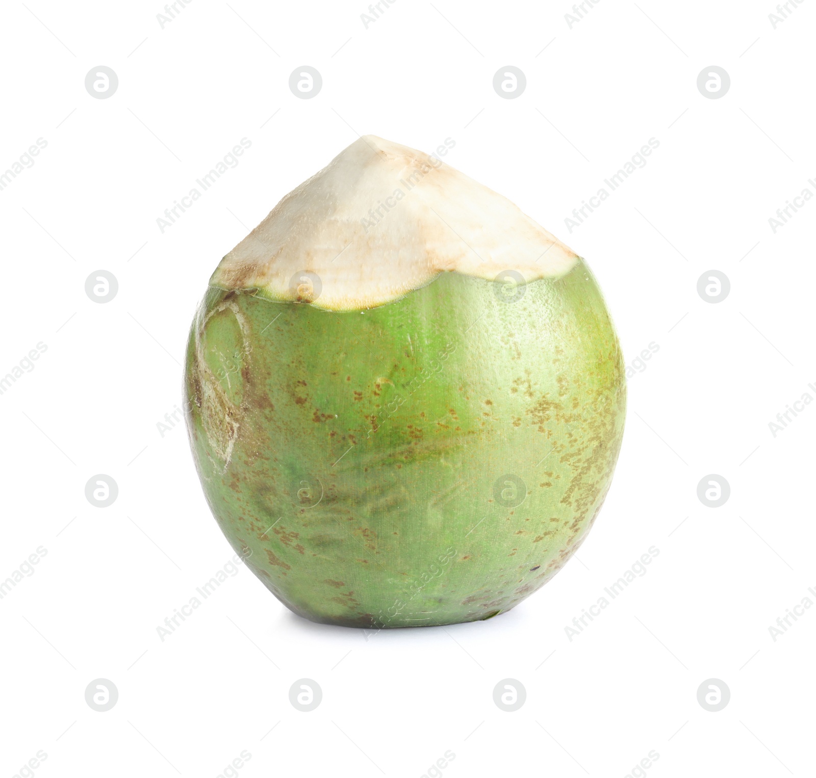 Photo of Fresh green coconut on white background