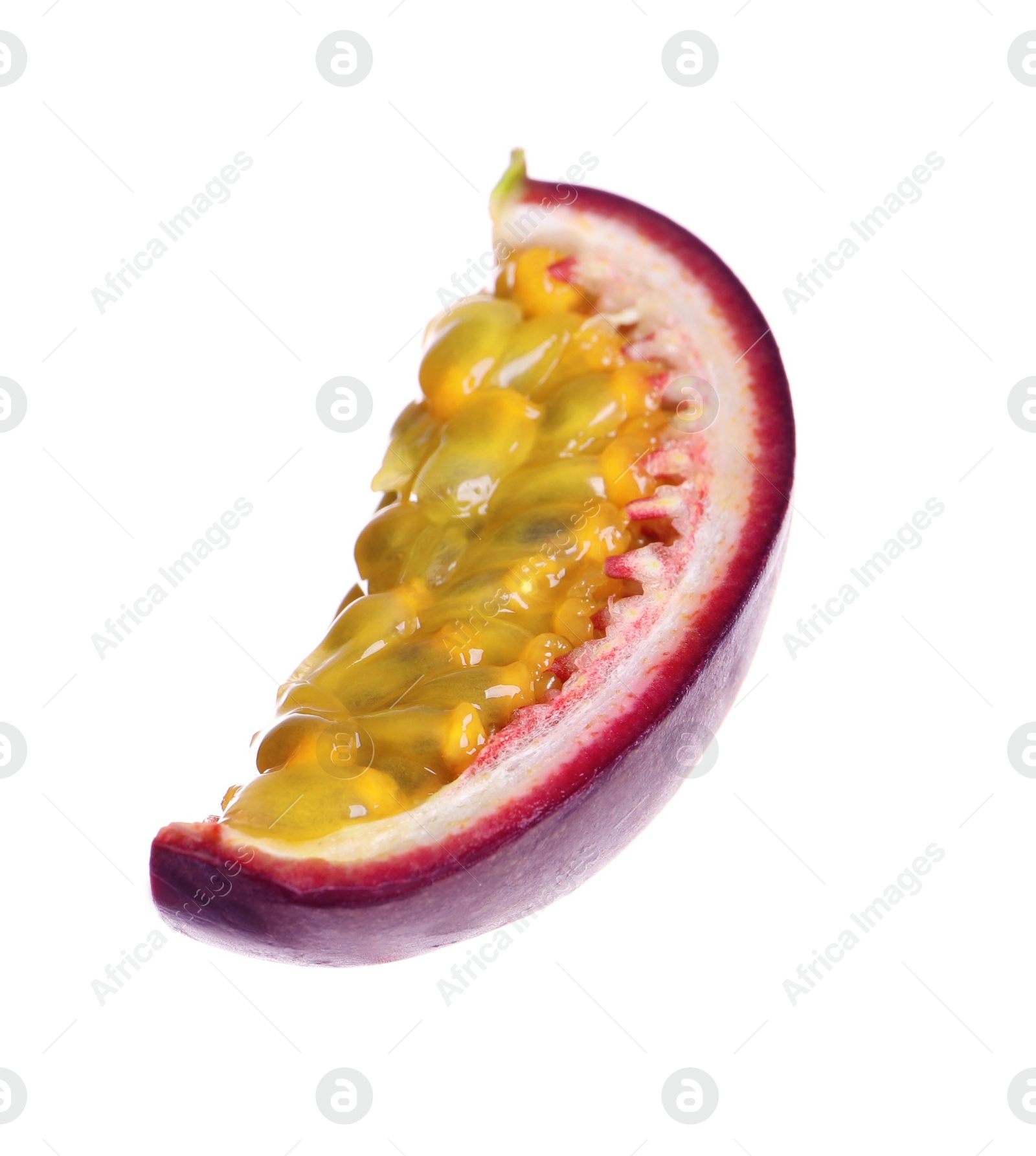 Photo of Slice of passion fruit isolated on white