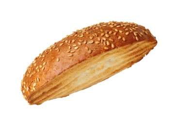 Photo of Half of grilled burger bun isolated on white