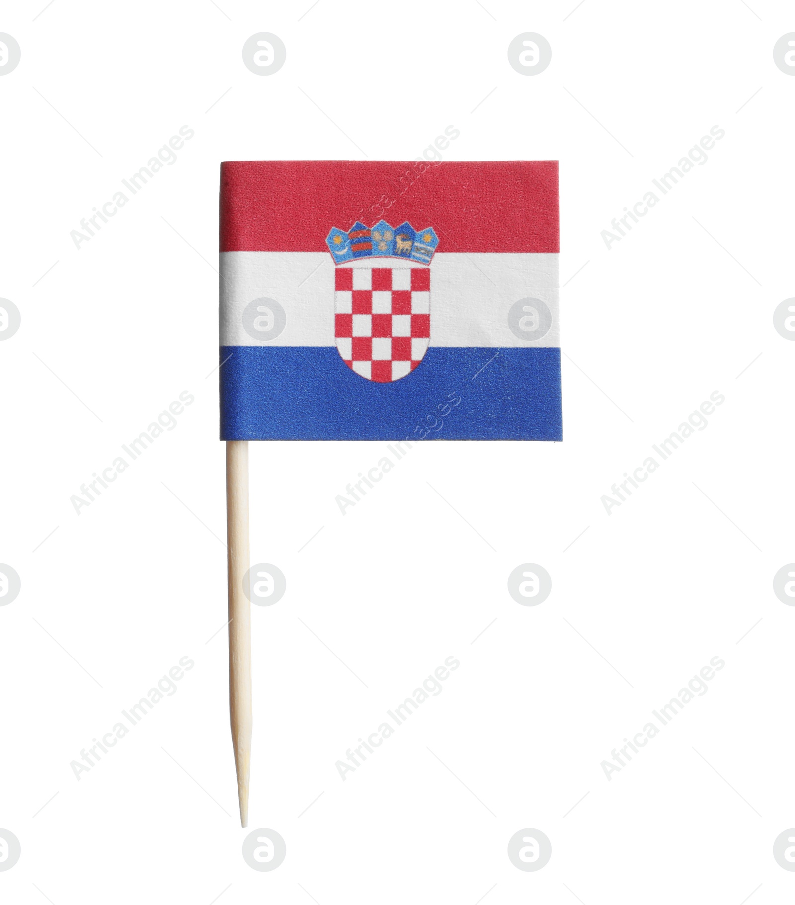 Photo of Small paper flag of Croatia isolated on white