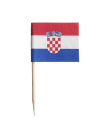 Small paper flag of Croatia isolated on white