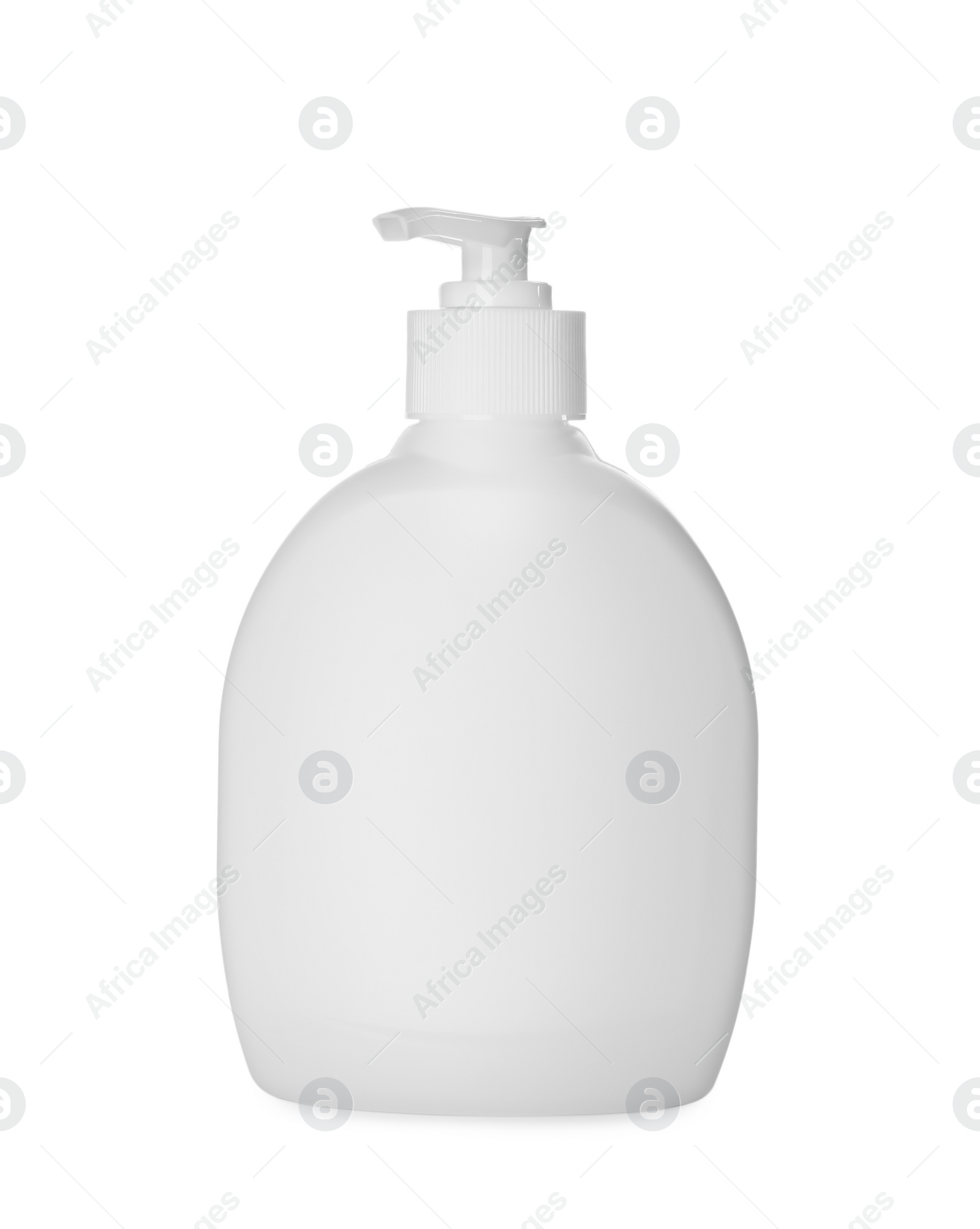 Photo of Bottle of liquid soap isolated on white