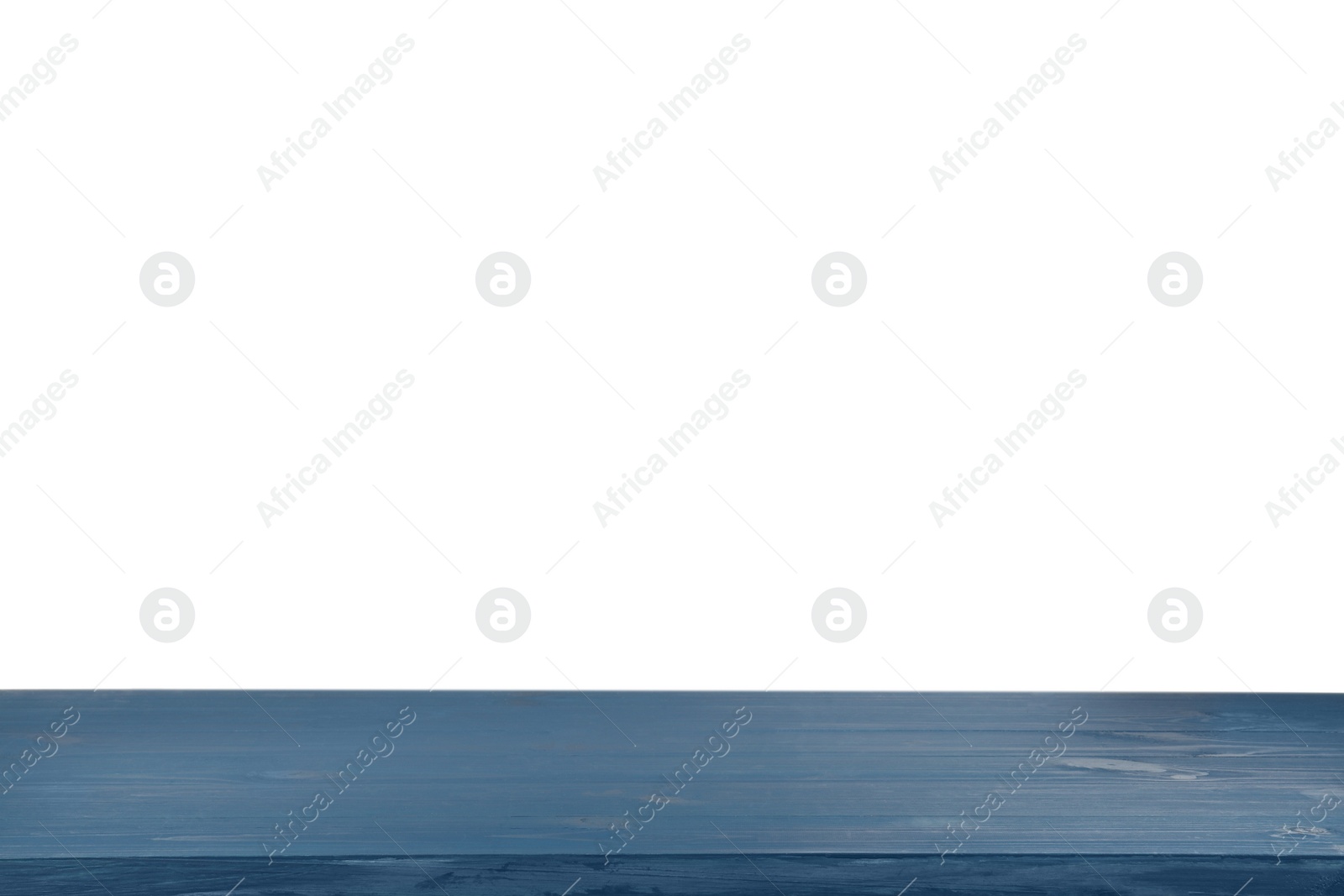 Photo of Empty blue wooden surface isolated on white