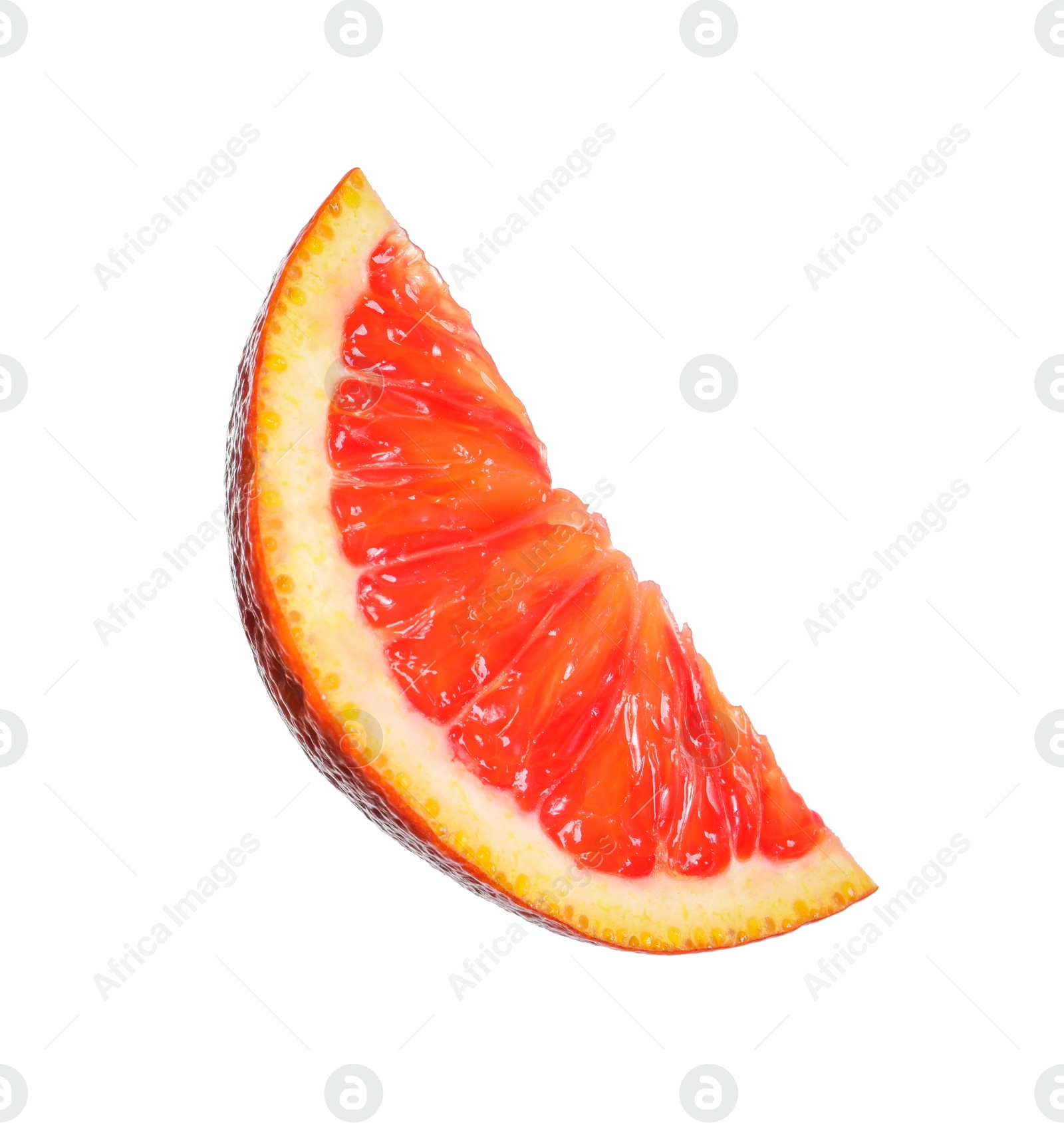 Photo of Cut ripe red orange isolated on white