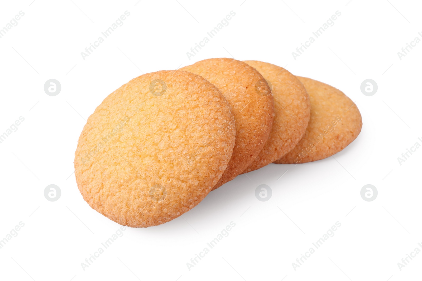 Photo of Tasty Danish butter cookies isolated on white