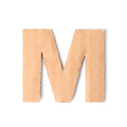Photo of Letter M madecardboard on white background