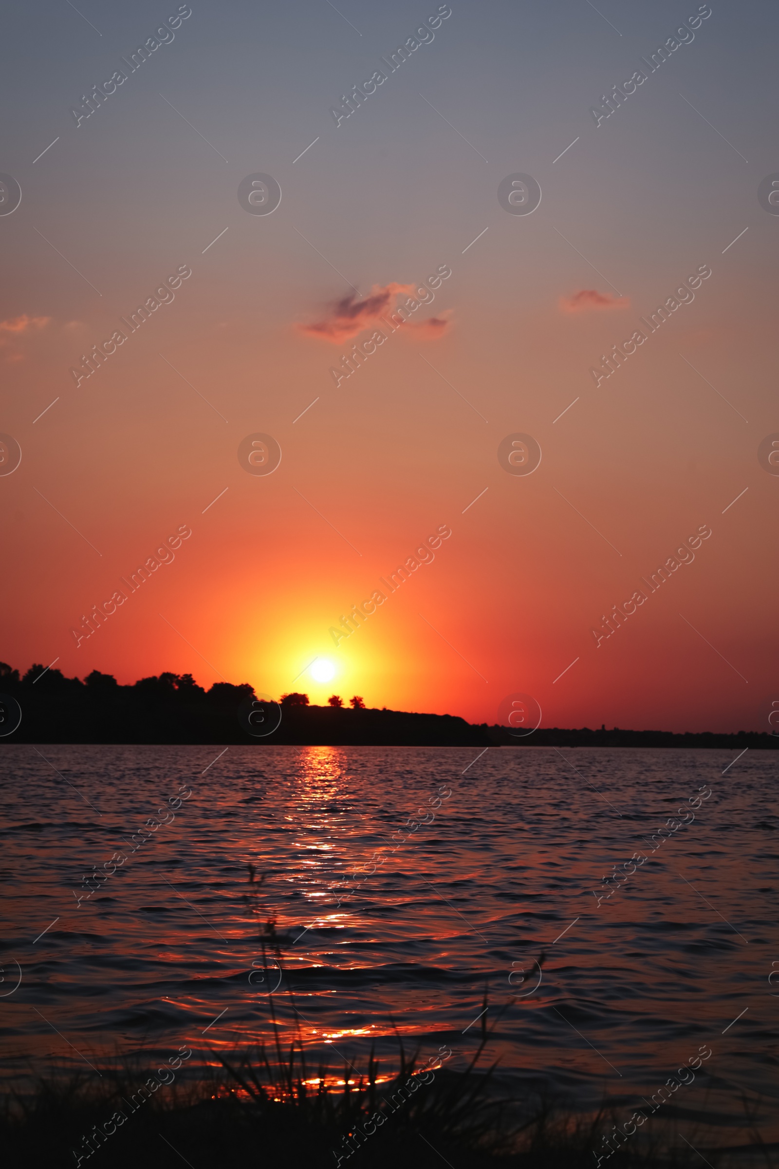 Photo of Amazing view of beautiful sunset on riverside