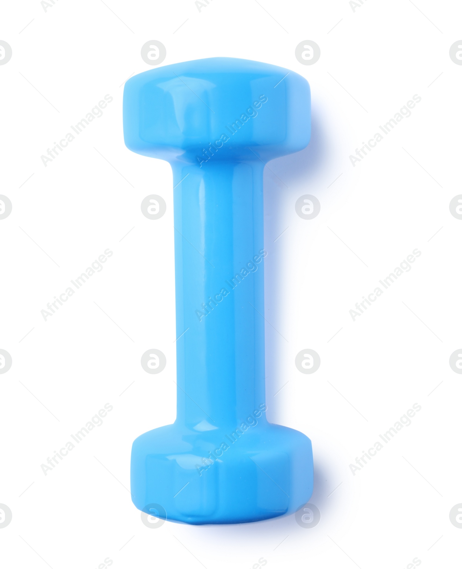 Photo of Color dumbbell on white background. Home fitness