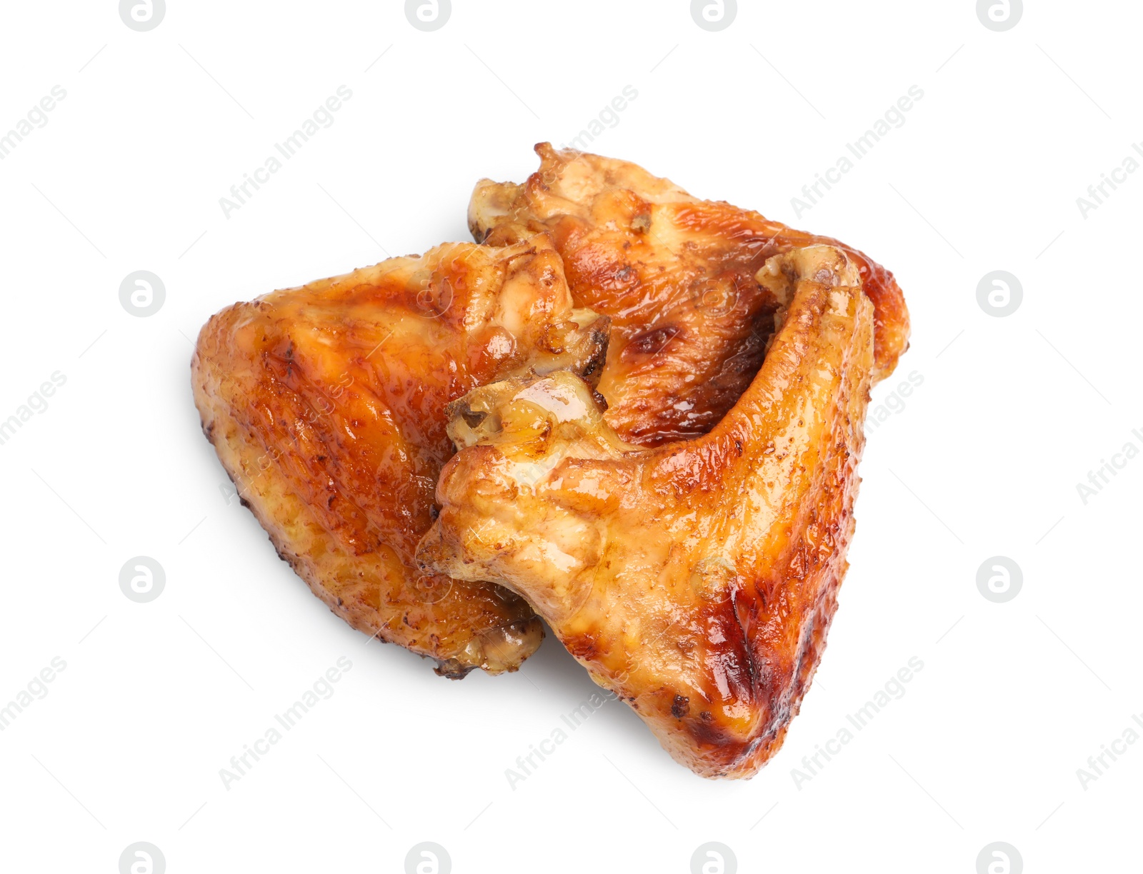 Photo of Delicious fried chicken wings isolated on white background