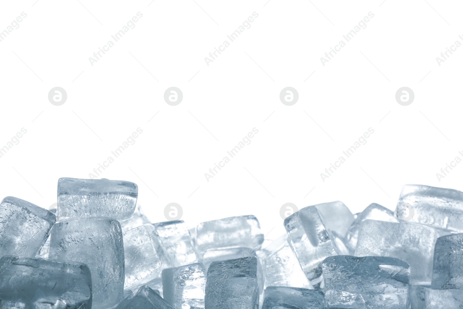 Photo of Crystal clear ice cubes isolated on white