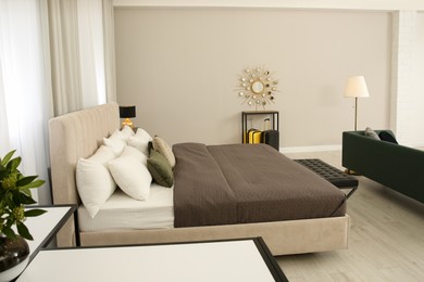 Photo of Beautiful hotel room interior with double bed