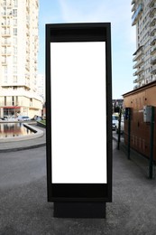 Image of Empty signboard in city. Mock-up for design