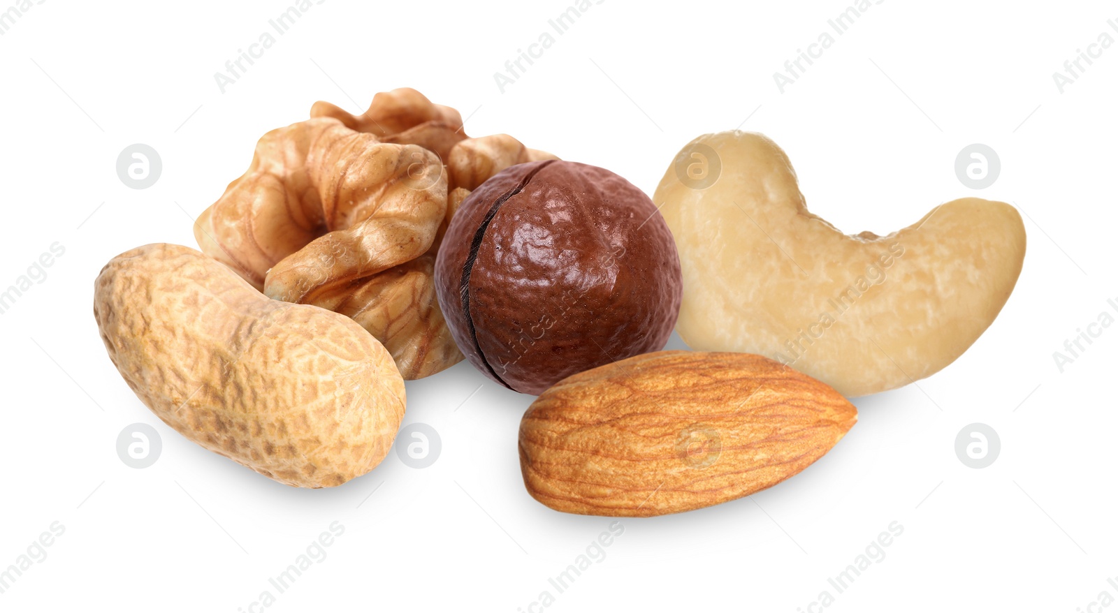 Image of Mix of different nuts isolated on white