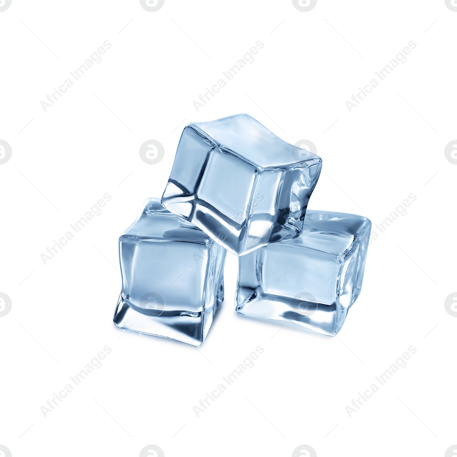 Photo of Crystal clear ice cubes isolated on white