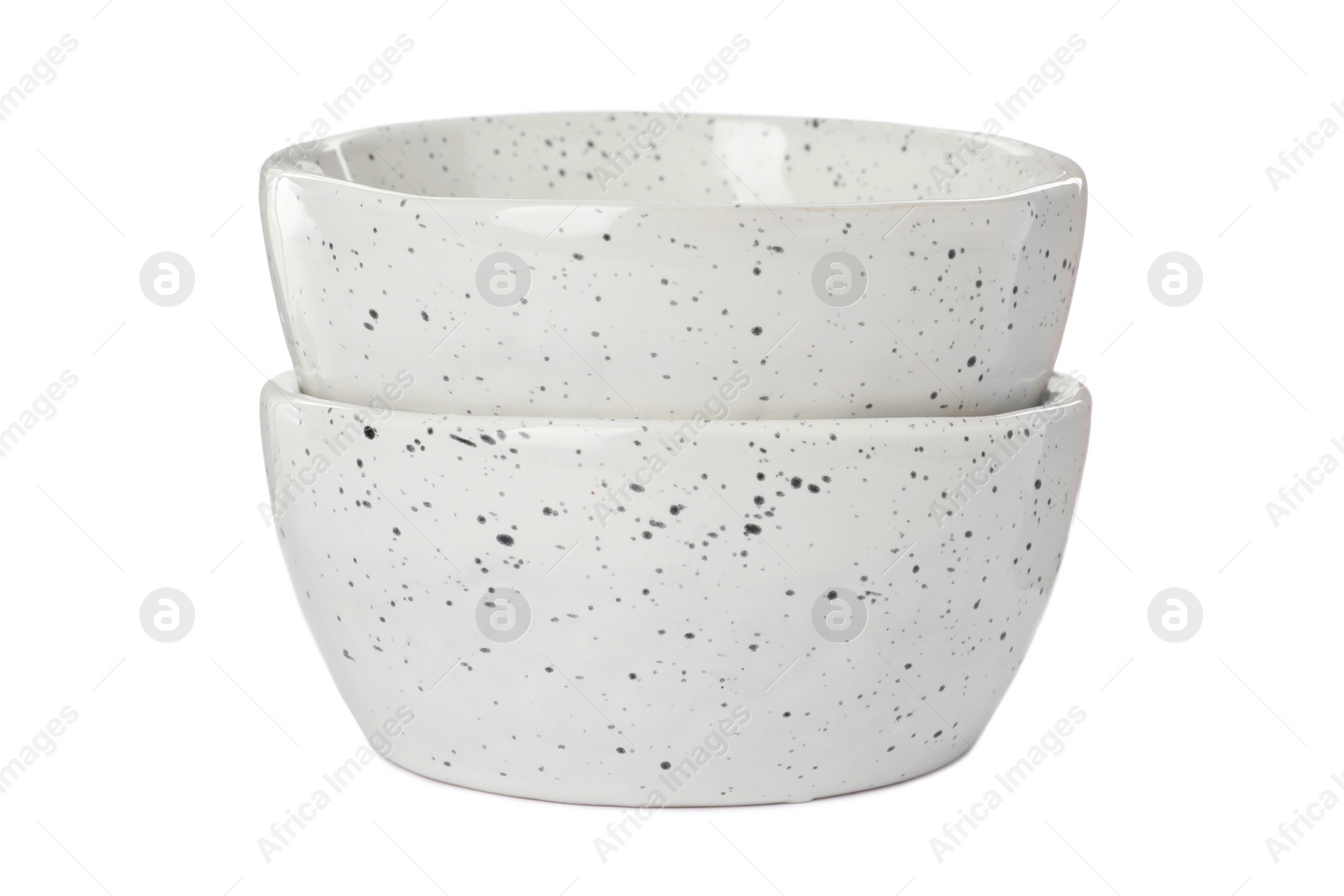 Photo of Beautiful empty ceramic bowls on white background