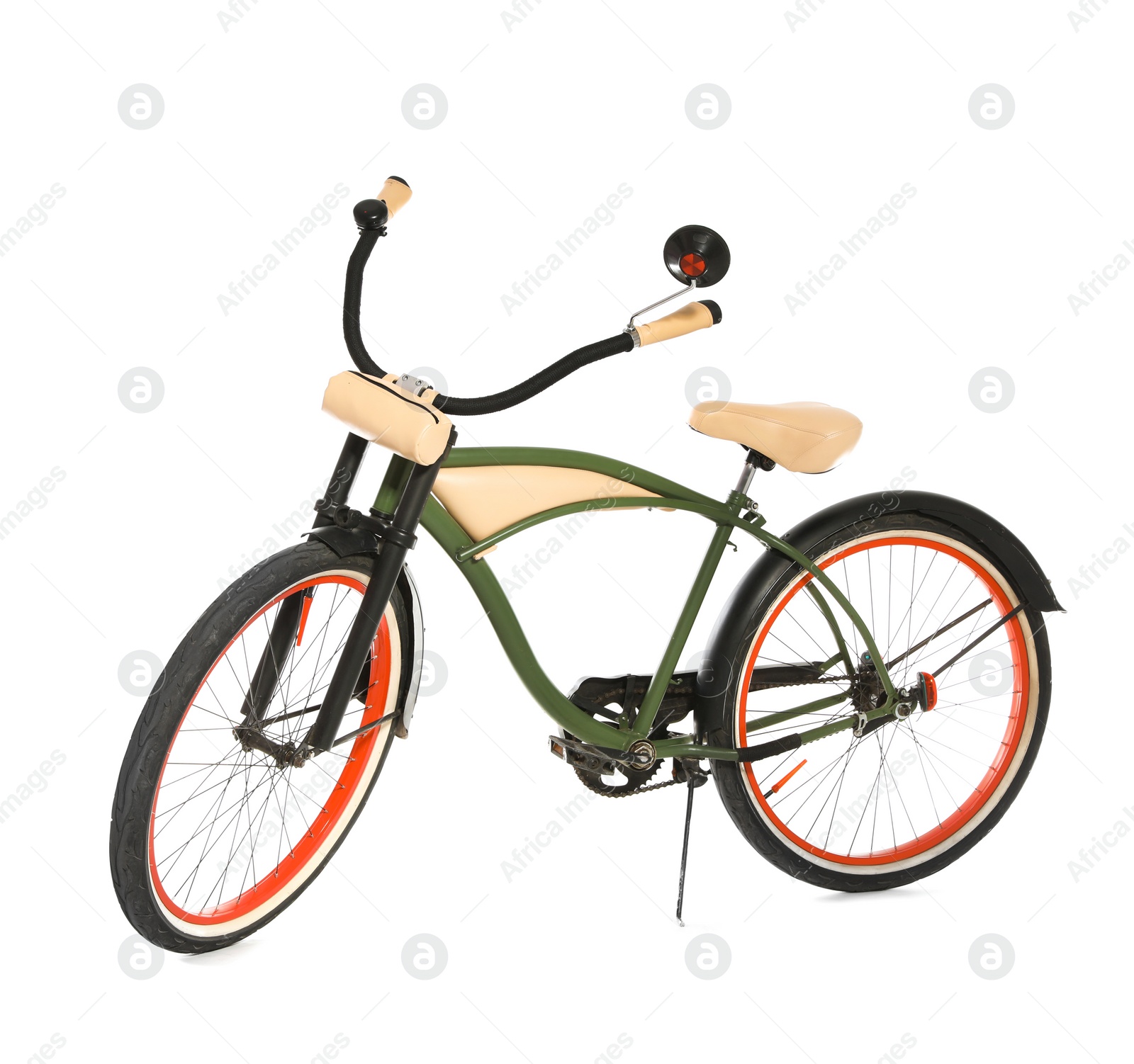 Photo of Stylish bicycle on white background