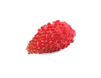 Photo of One ripe wild strawberry isolated on white