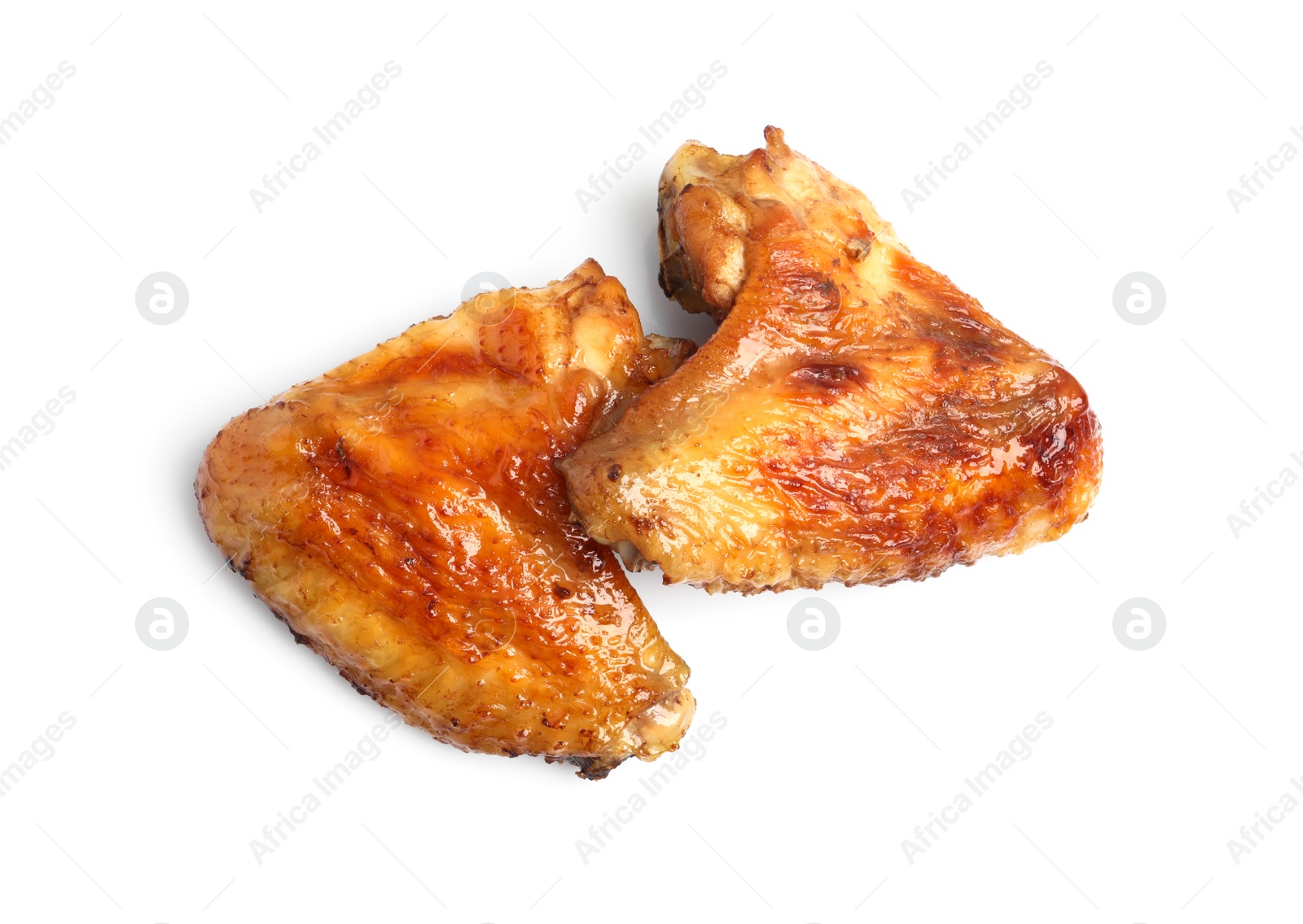 Photo of Delicious fried chicken wings isolated on white background
