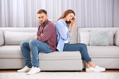Couple with problems in relationship at home