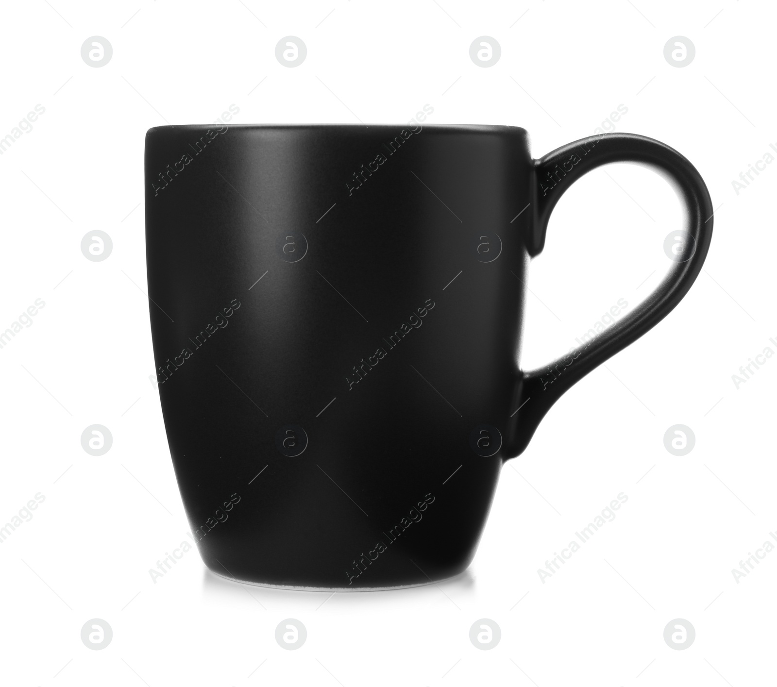 Photo of Black ceramic cup isolated on white