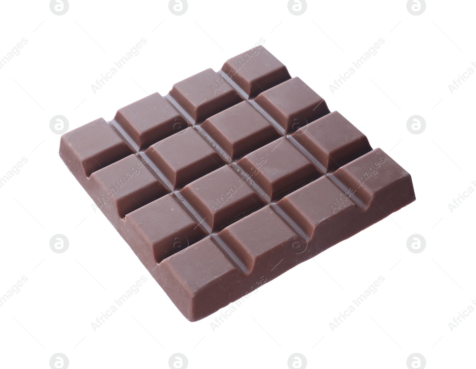 Photo of Tasty milk chocolate bar isolated on white