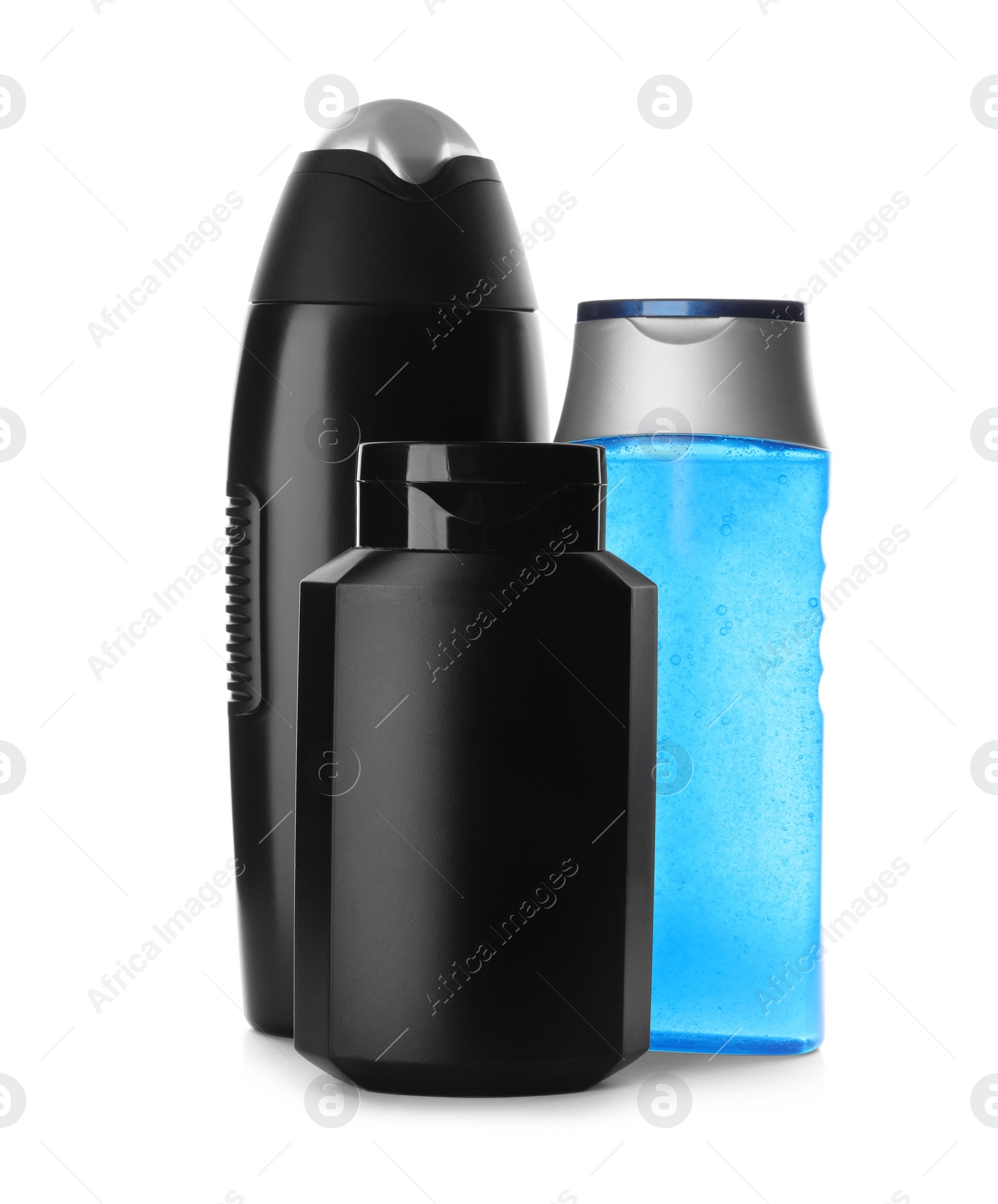 Photo of Personal hygiene products set on white background