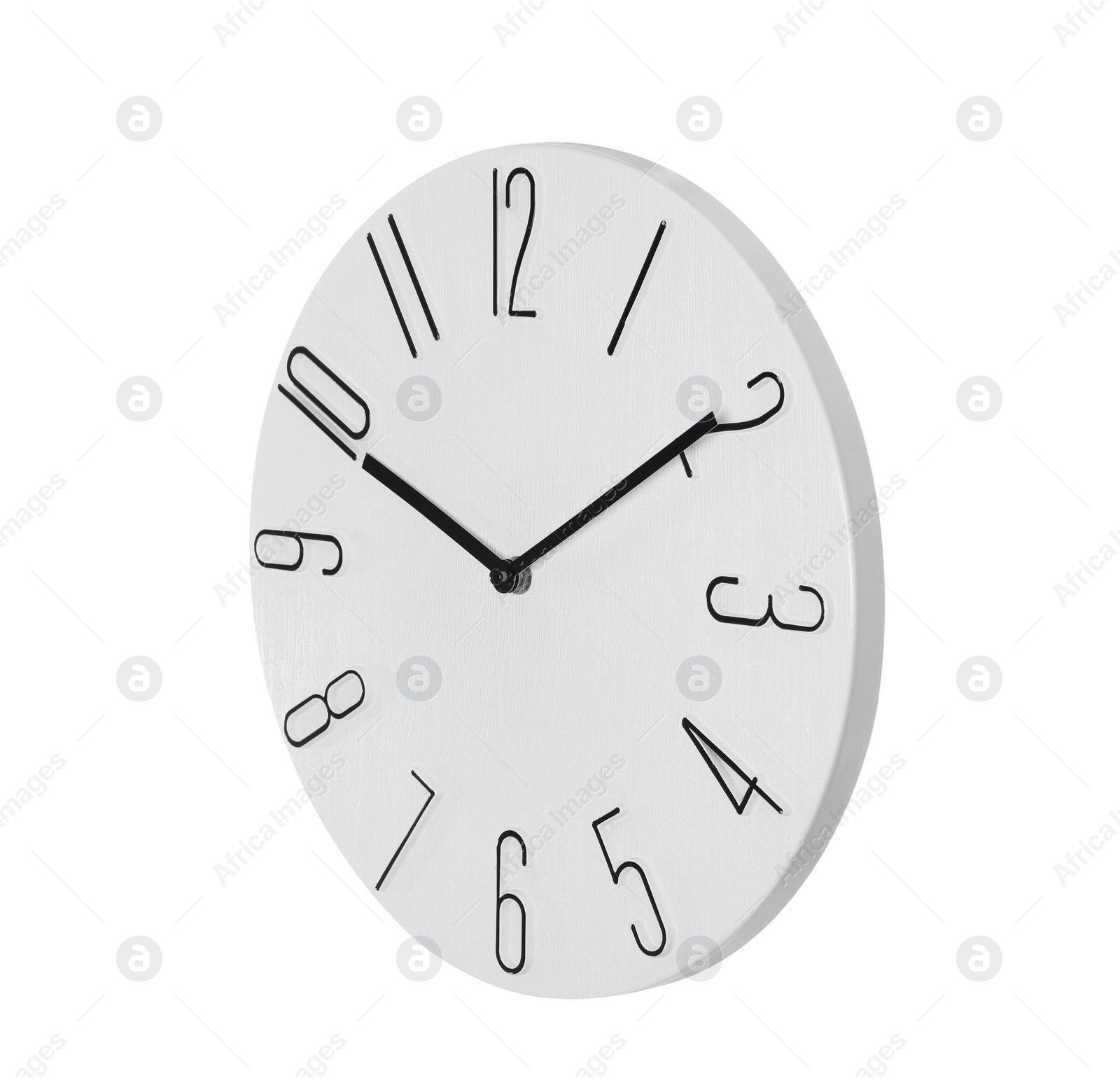 Photo of Modern clock isolated on white. Interior element