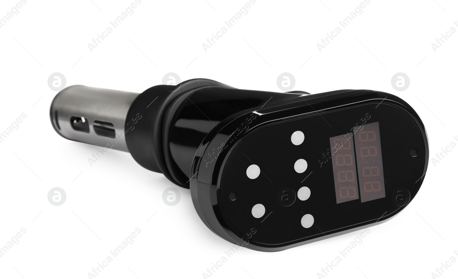 Photo of Thermal immersion circulator isolated on white. Sous vide cooker