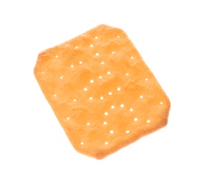 Crispy cracker isolated on white. Delicious snack