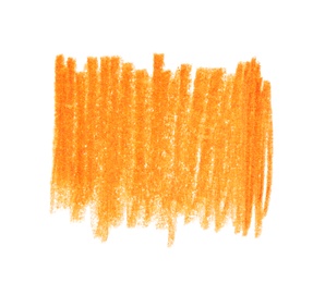 Orange pencil hatching on white background, top view