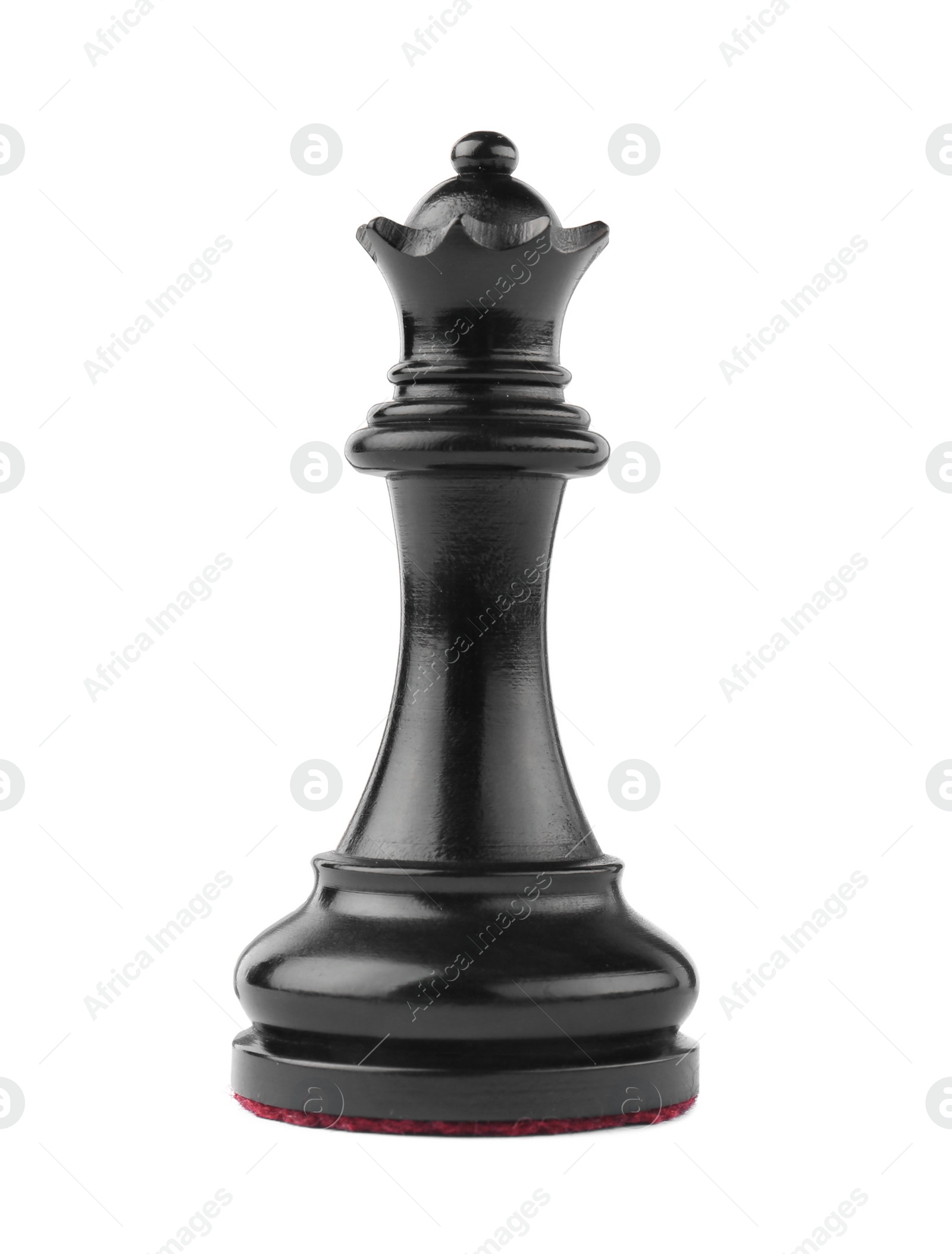 Photo of Black queen isolated on white. Chess piece