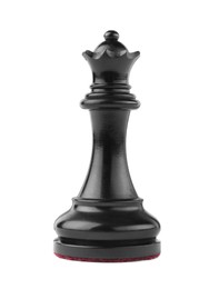 Photo of Black queen isolated on white. Chess piece