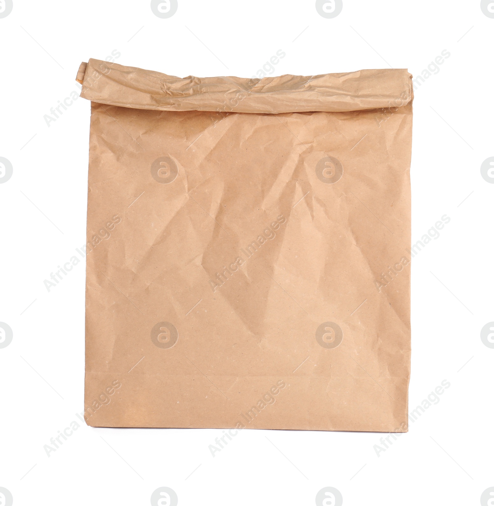 Photo of Paper bag isolated on white. Mockup for design