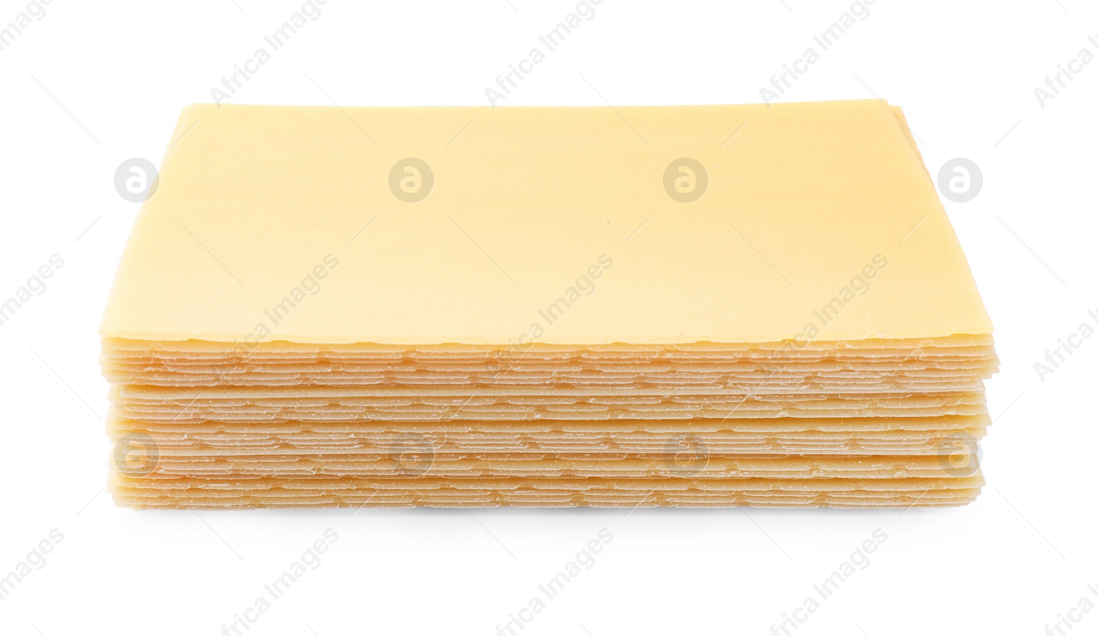 Photo of Stack of uncooked lasagna sheets isolated on white